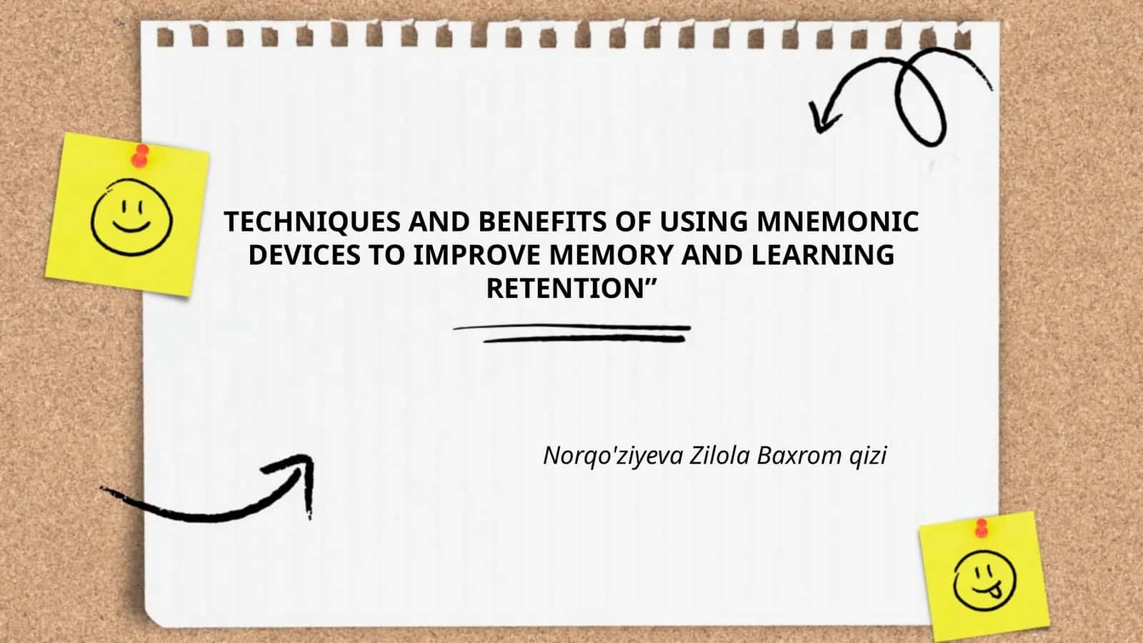 TECHNIQUES AND BENEFITS OF USING MNEMONIC DEVICES TO IMPROVE MEMORY AND LEARNING RETENTION