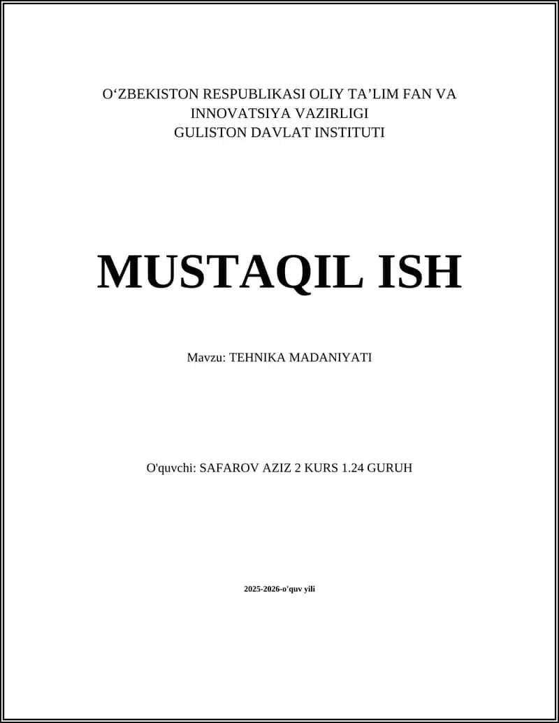 TEHNIKA MADANIYATI