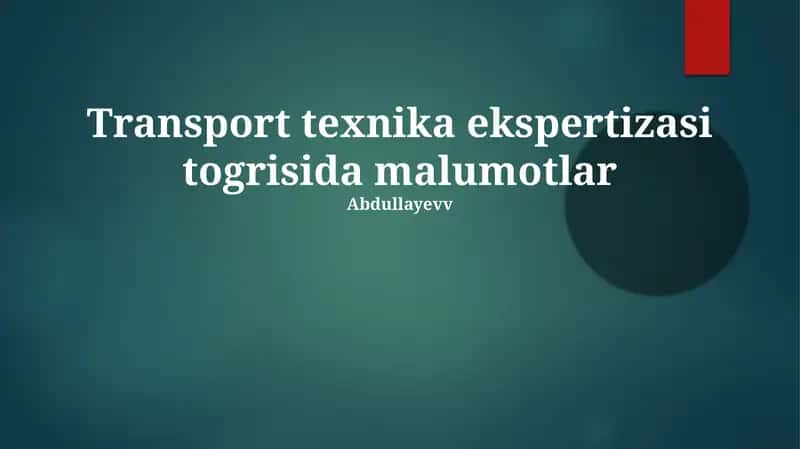 Transport texnika ekspertizasi