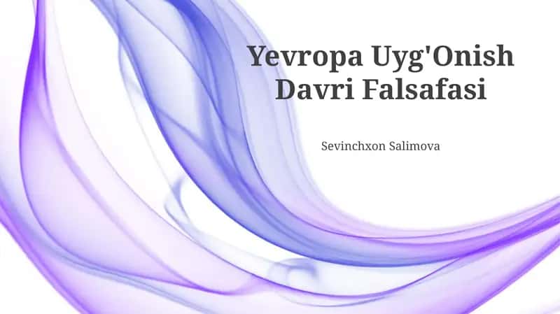 Yevropa Uyg'Onish Davri Falsafasi