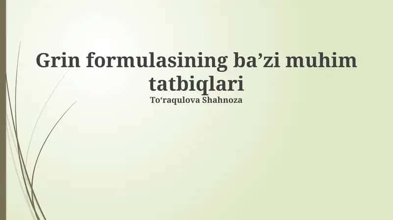 Grin formulasi: Ta'rifi va matematik ifodasi