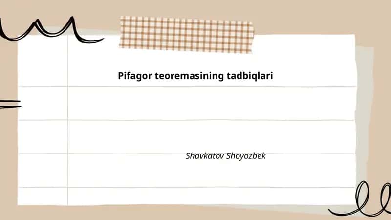 Pifagor teoremasining tadbiqlari