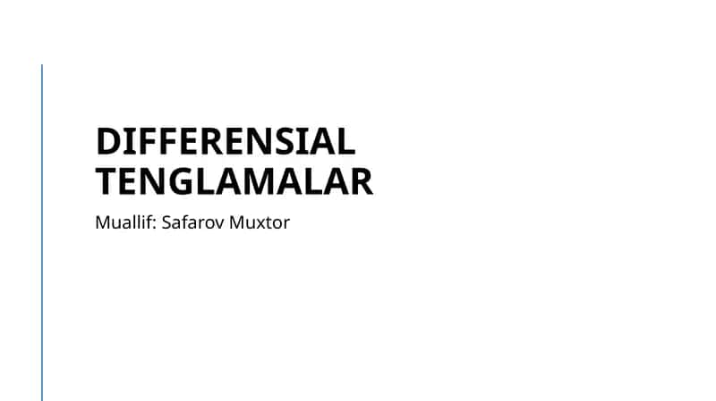 Differensial Tenglama