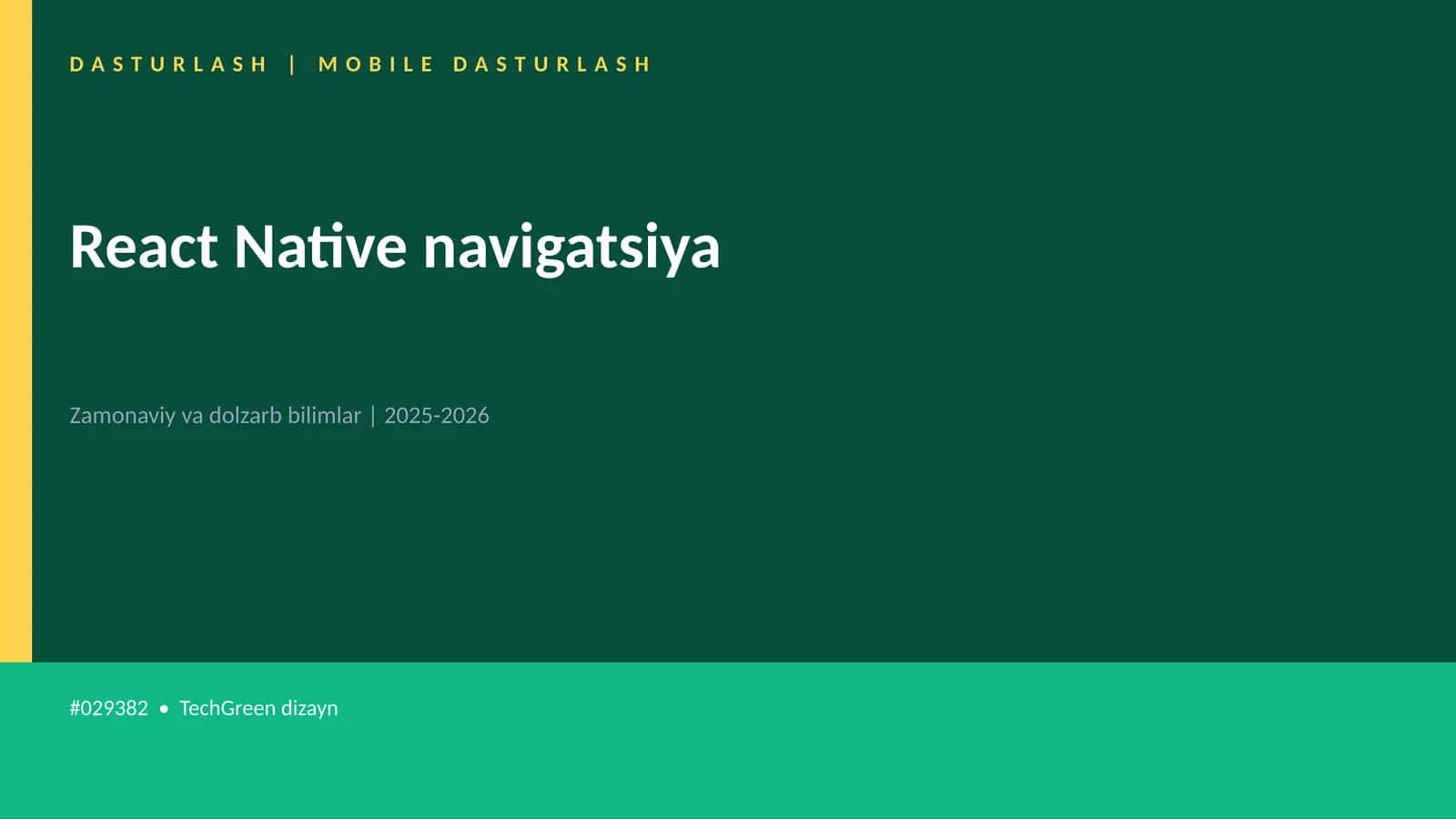 React Native navigatsiya