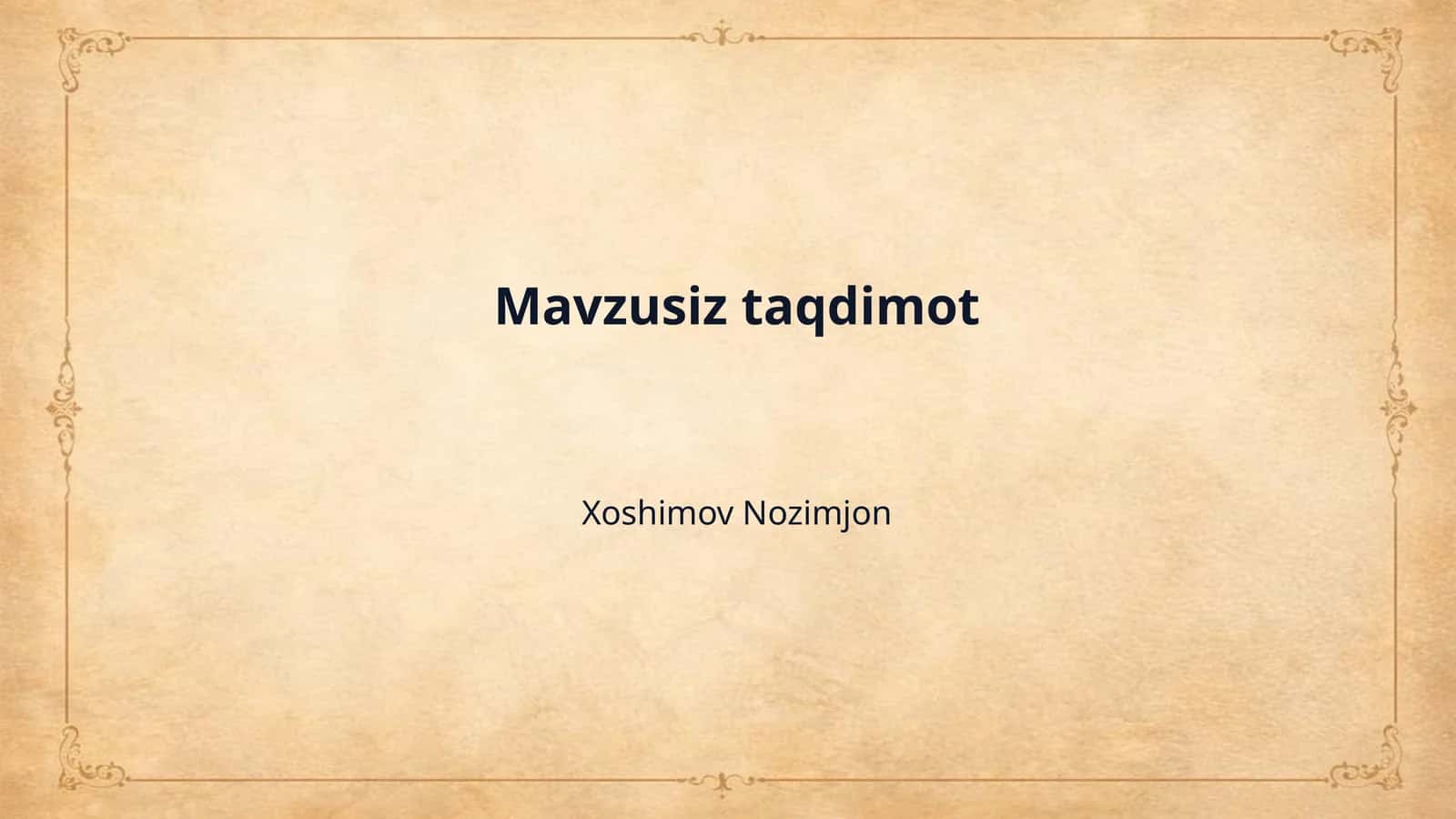 Mavzusiz taqdimot