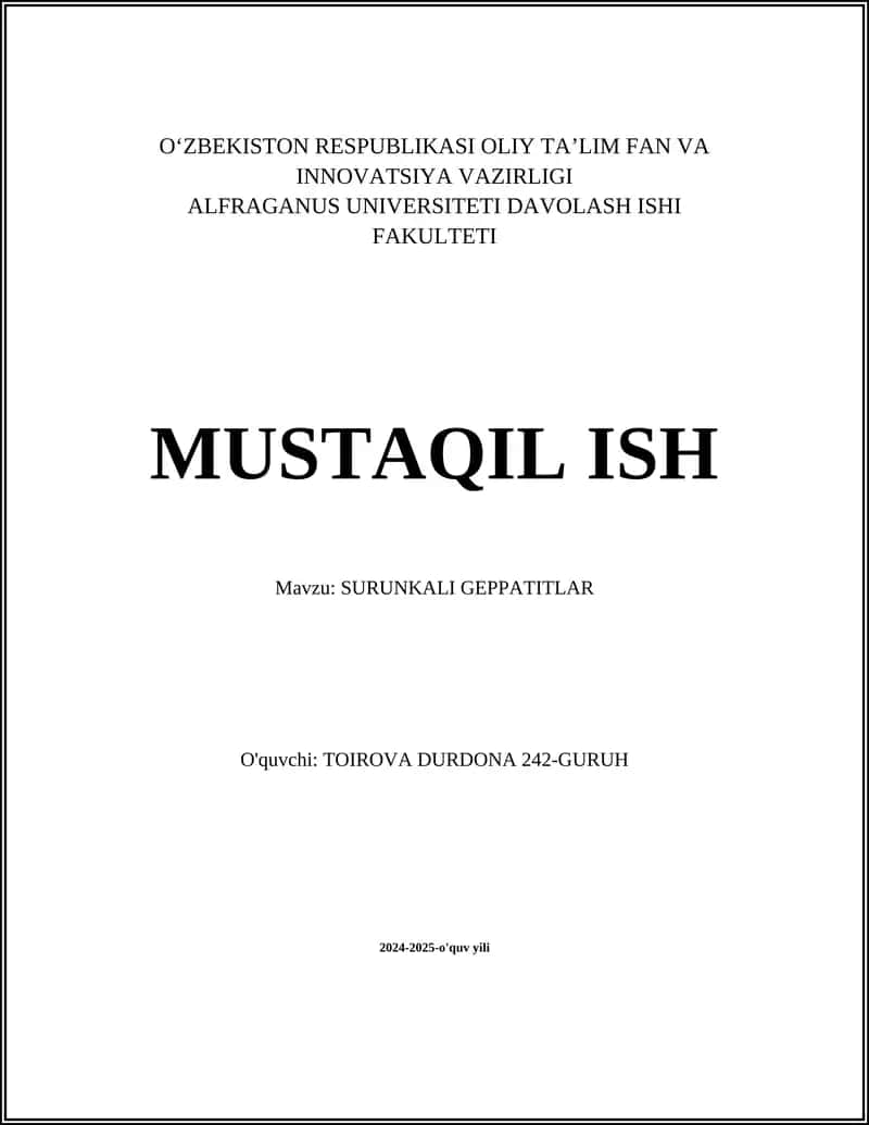 SURUNKALI GEPPATITLAR