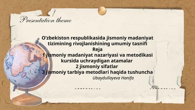 Jismoniy madaniyat nazariyasi va metodikasi kursi
