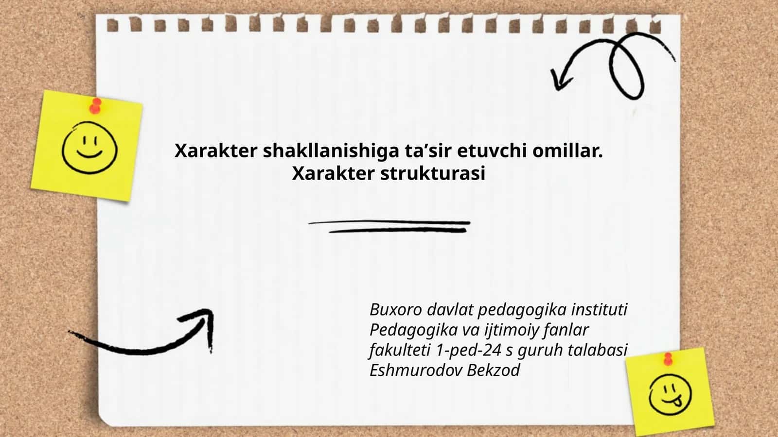 Xarakter shakllanishiga taʼsir etuvchi omillar