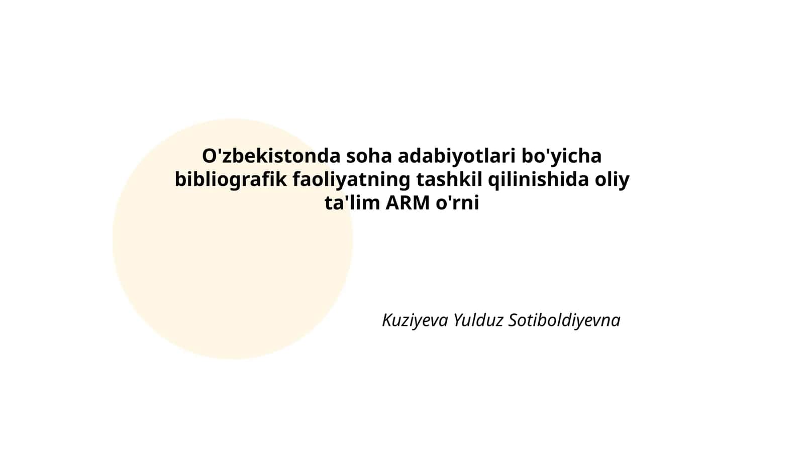 Oliy ta'lim ARM o'rni