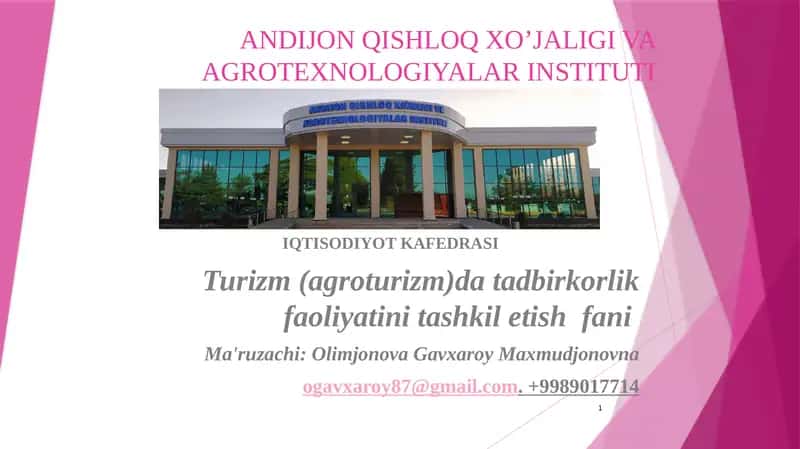 Turizm va Mehmonxona Biznesi