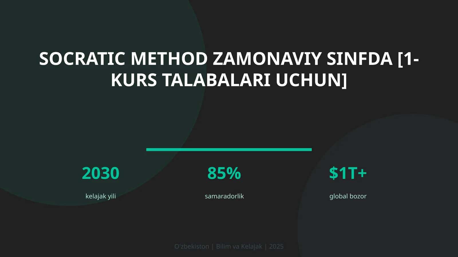 Socratic method zamonaviy sinfda [1-kurs talabalari uchun]