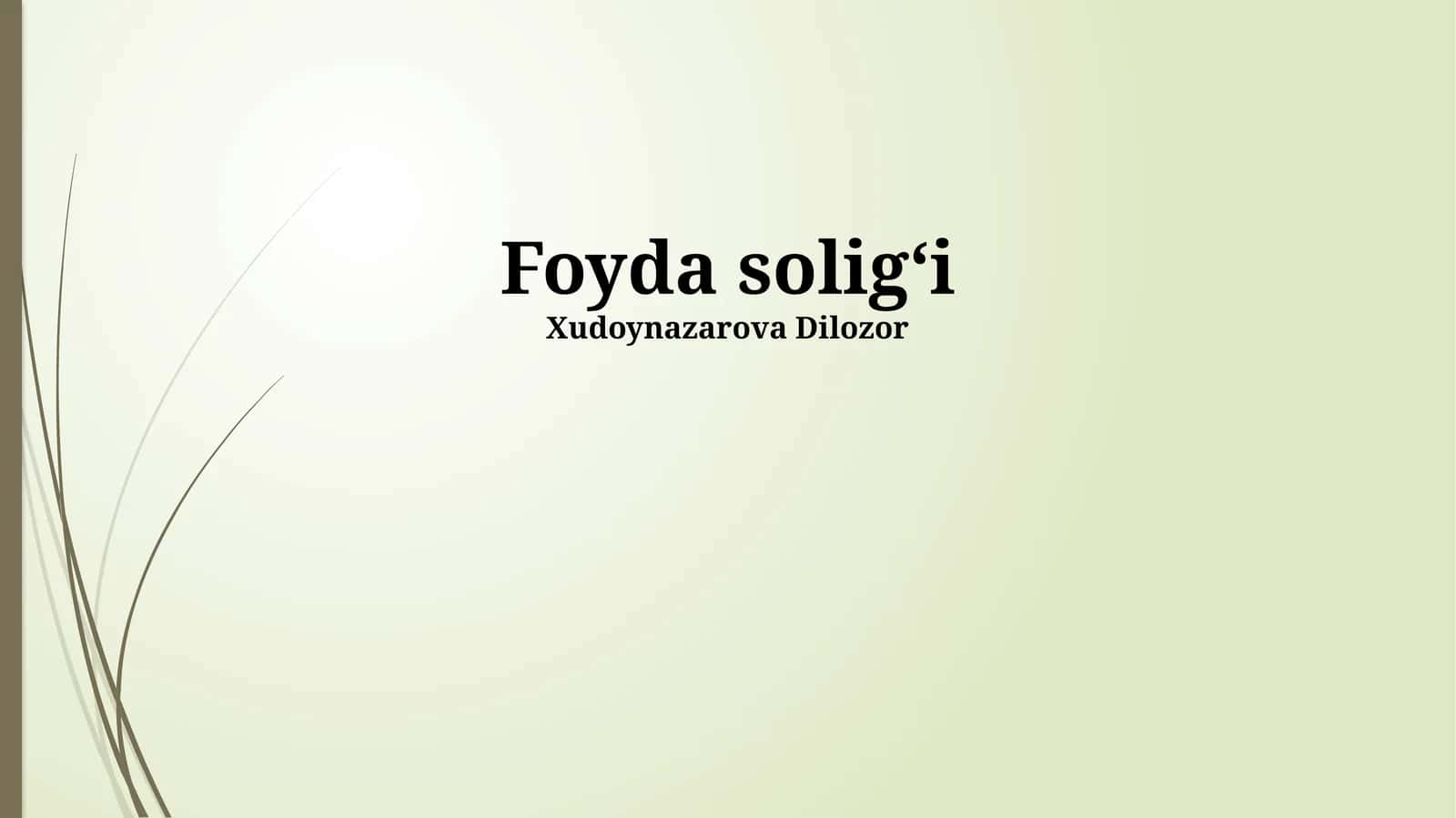 Foyda soligʻi