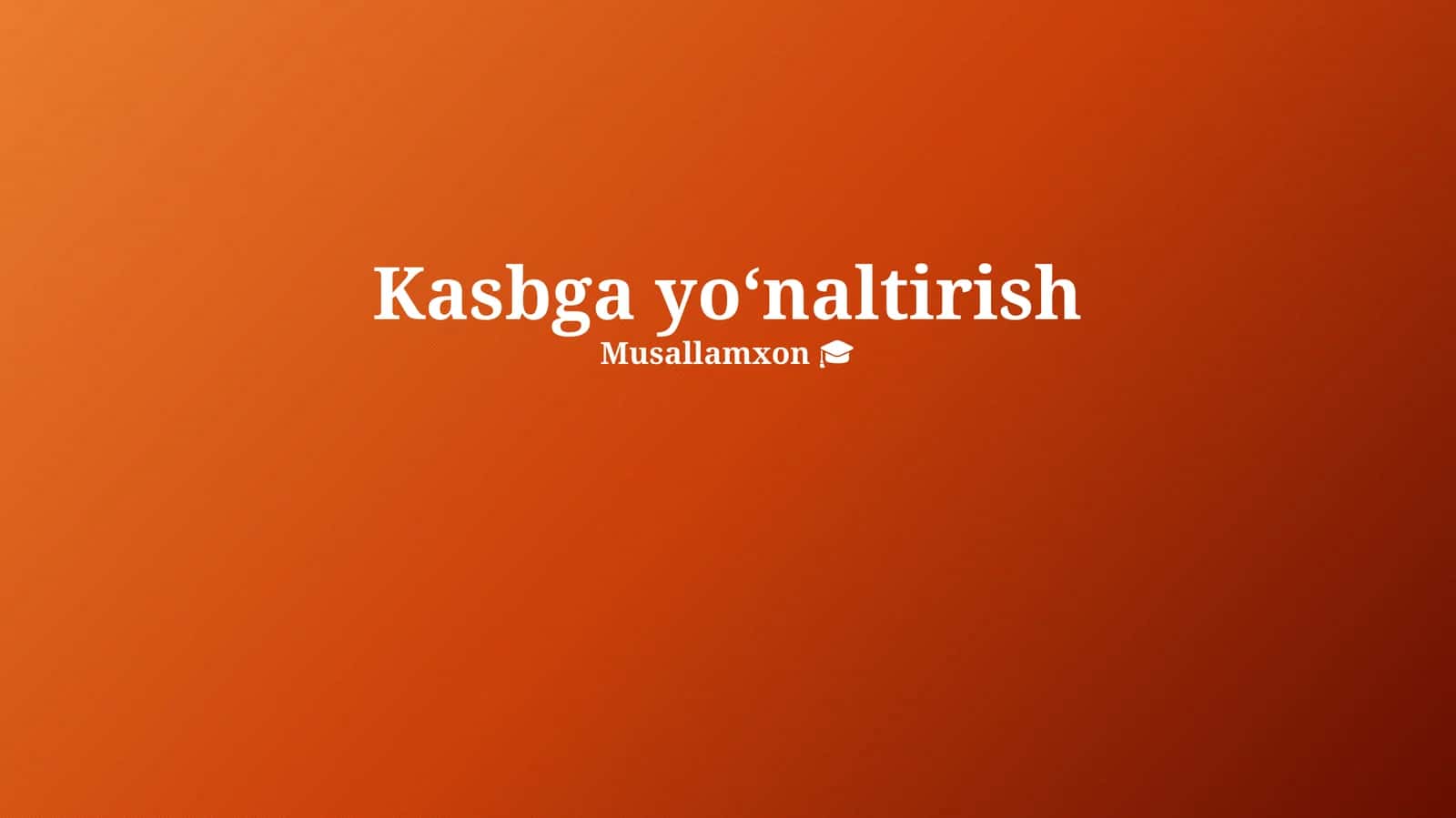 Kasbga yoʻnaltirish
