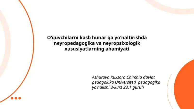 Neyropedagogika va Neyropsixologiya