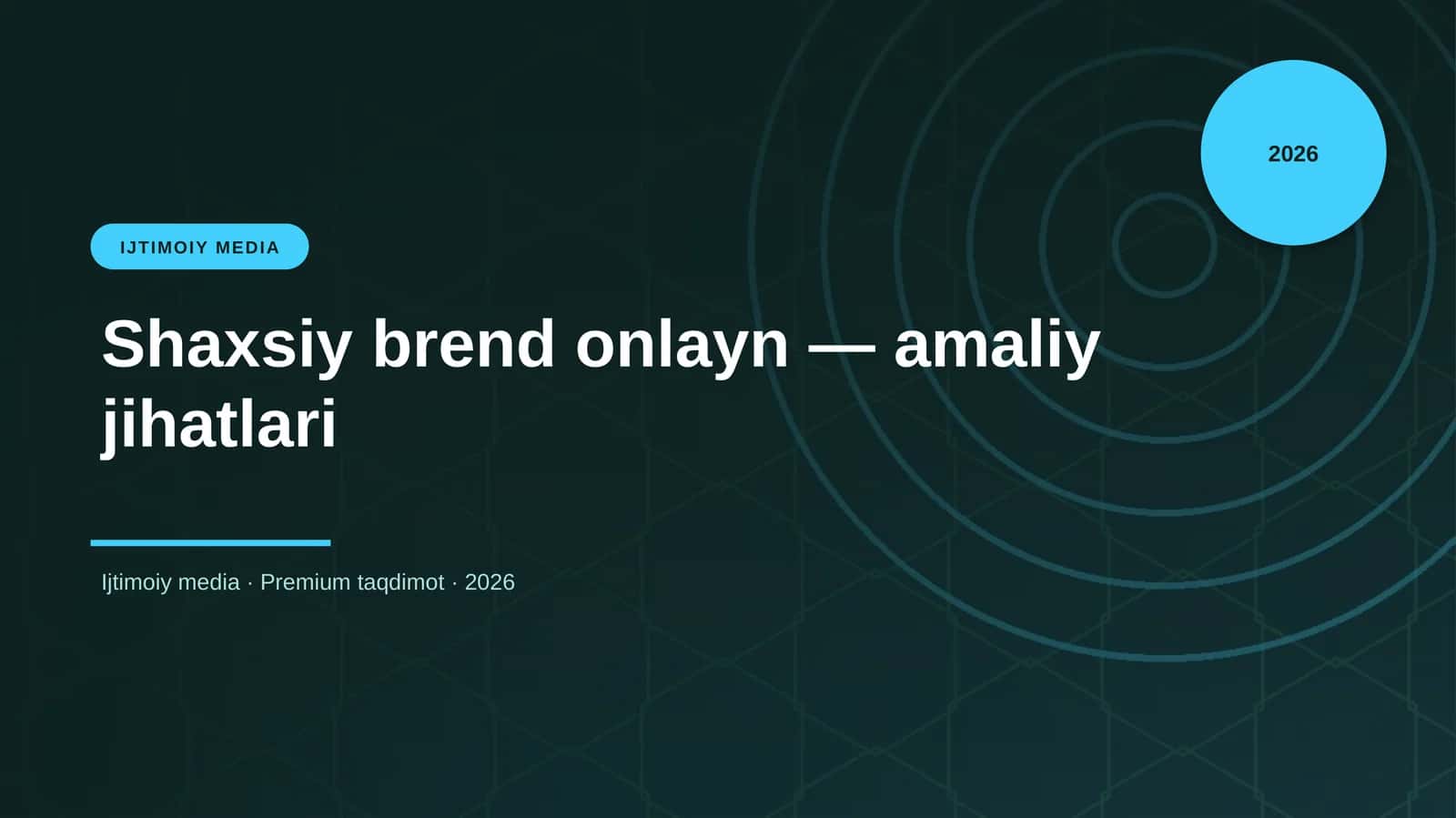 Shaxsiy brend onlayn — amaliy jihatlari