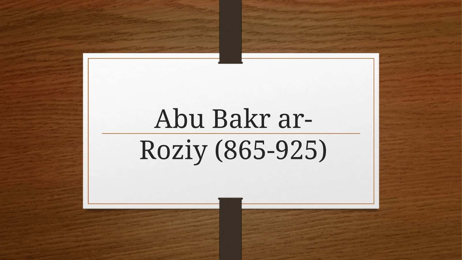 Abu Bakrar-Roziy