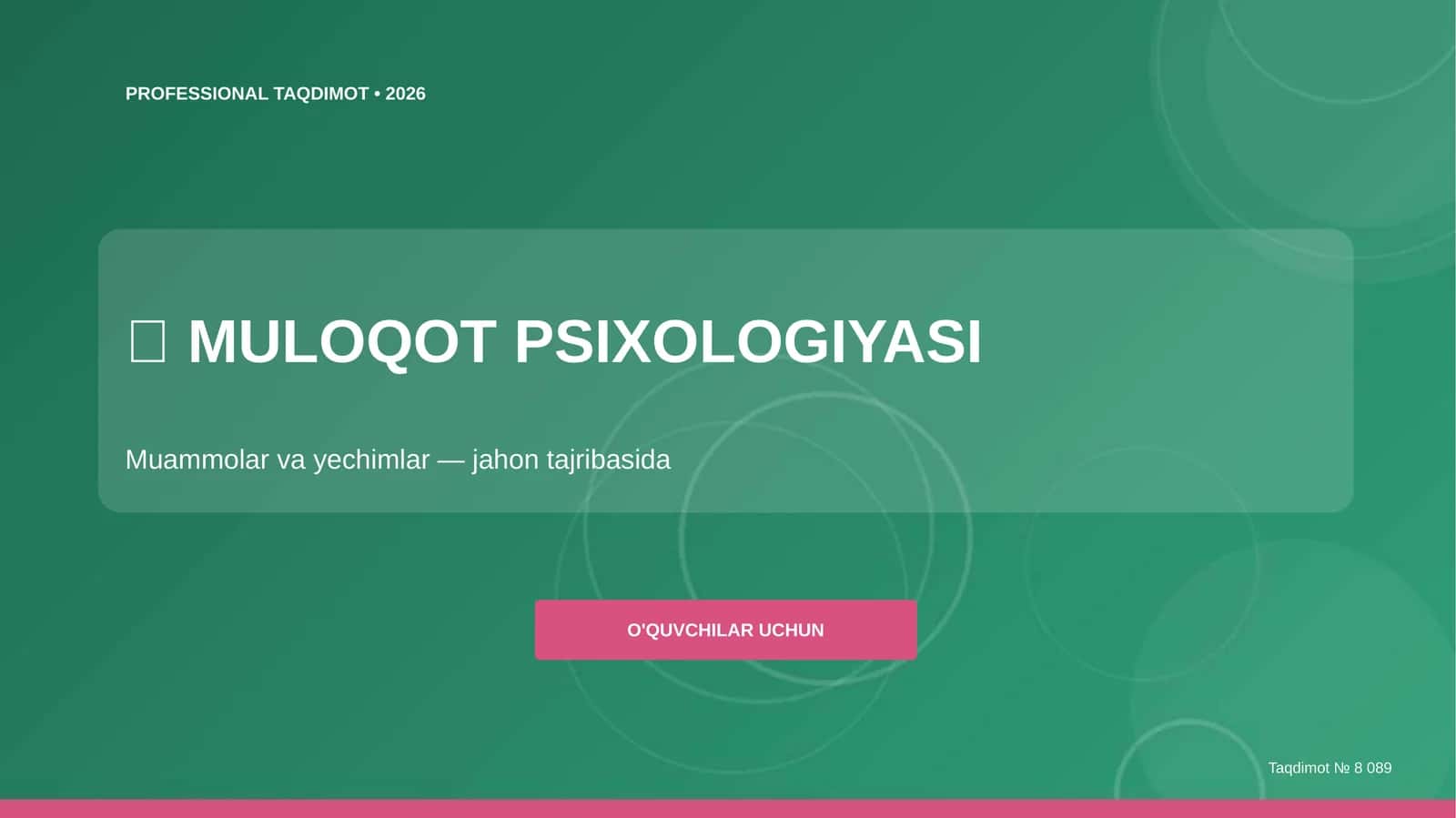 MULOQOT PSIXOLOGIYASI