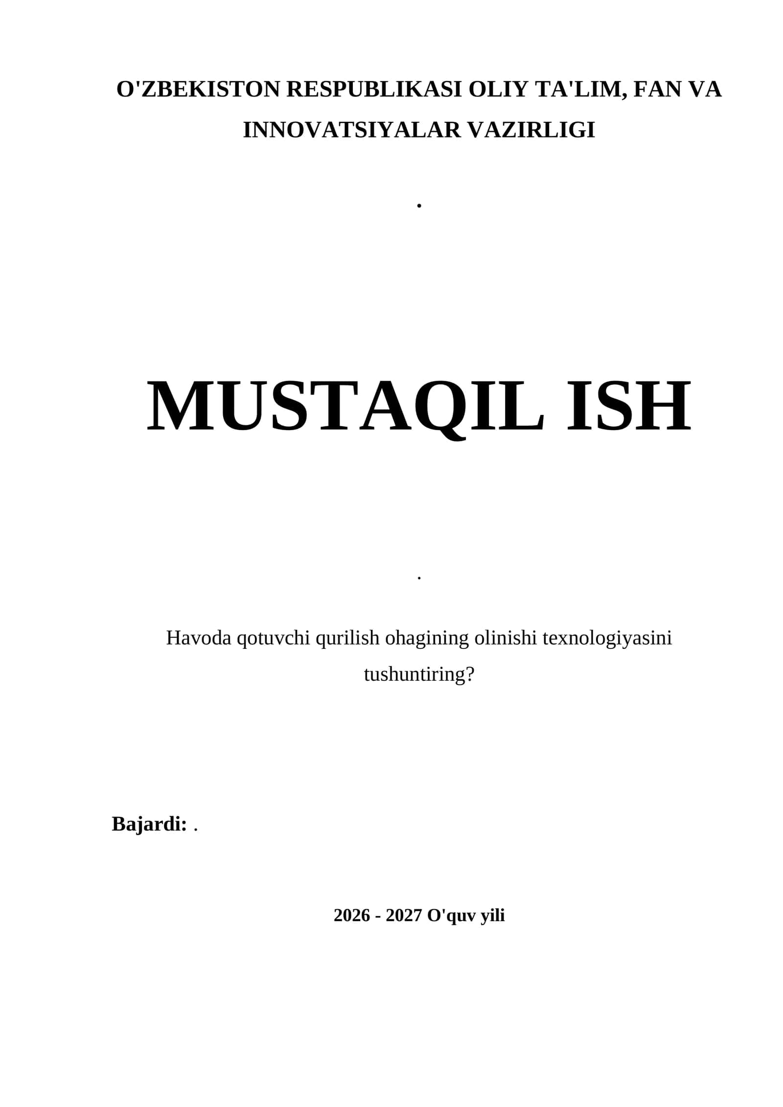 Havoda qotuvchi qurilish ohagi kimyoviy tuzilishi