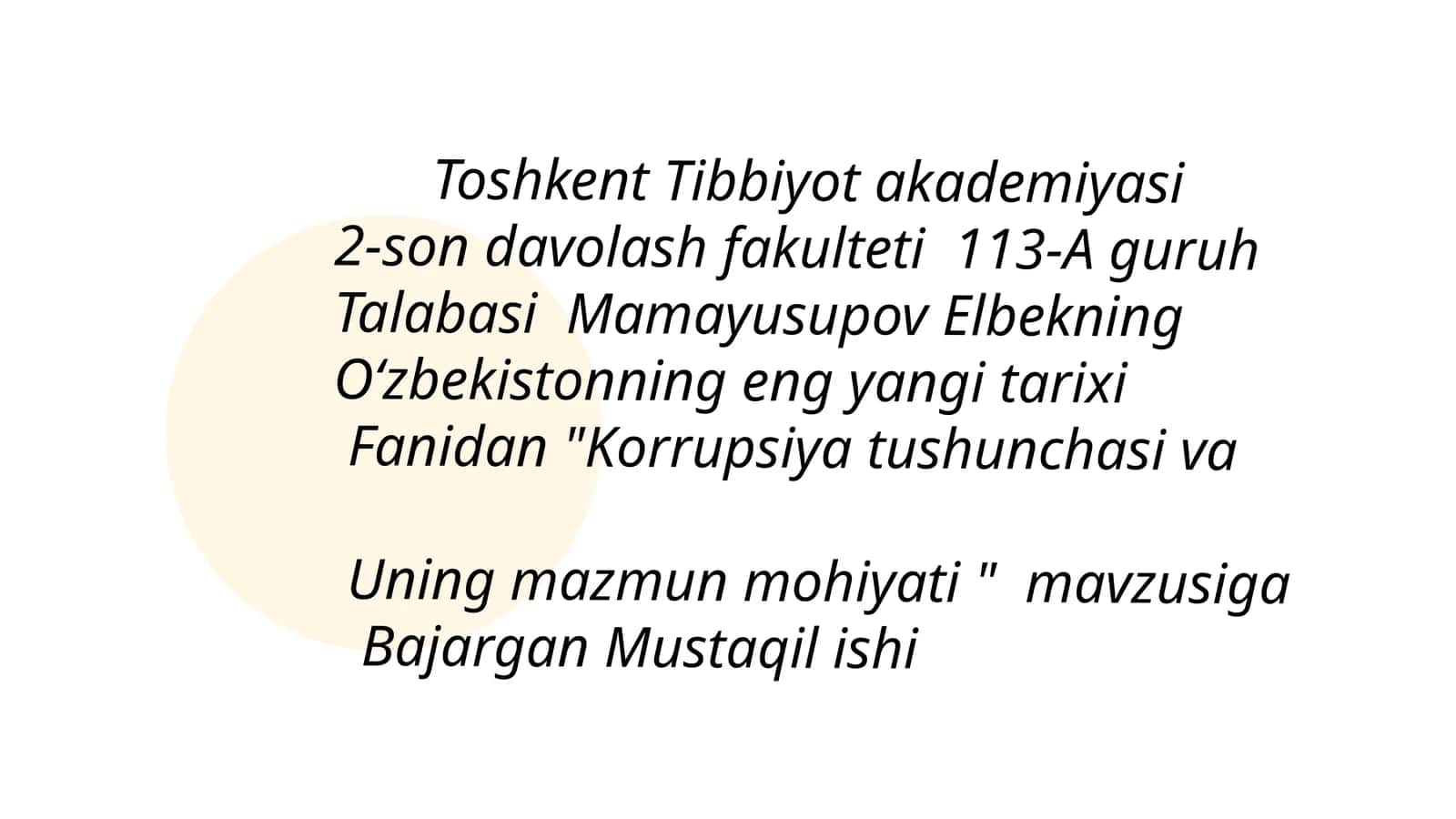Korrupsiya tushunchasi va uning mazmun mohiyati