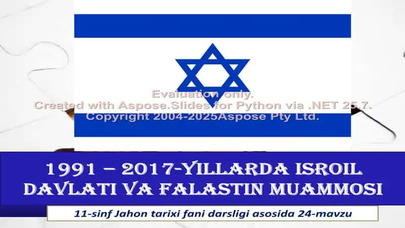 1991 – 2017-yillarda Isroil davlati va Falastin muammosi