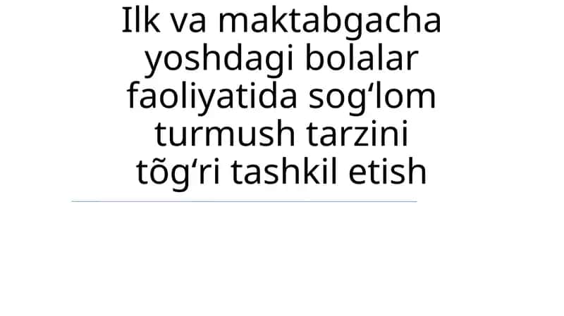 Sog'lom turmush tarzi