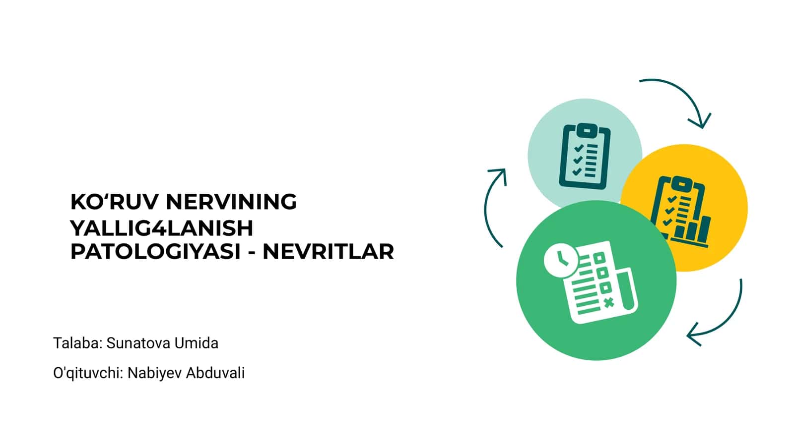 Köruv nervining yallig‘lanishi: kirish - Nevritlar patologiyasi