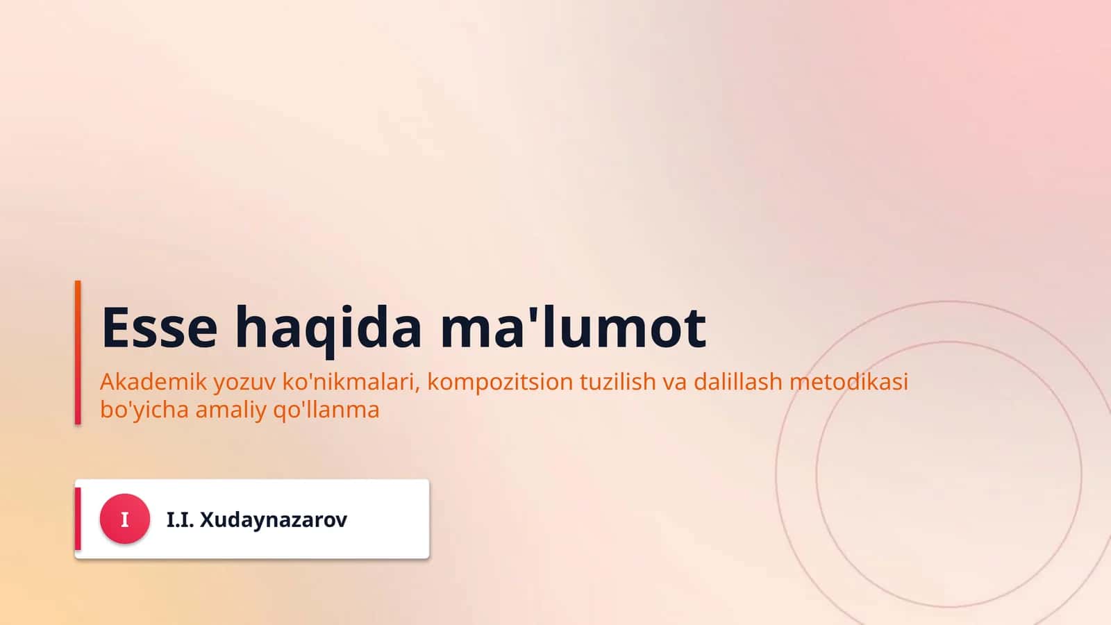 Esse haqida ma'lumot