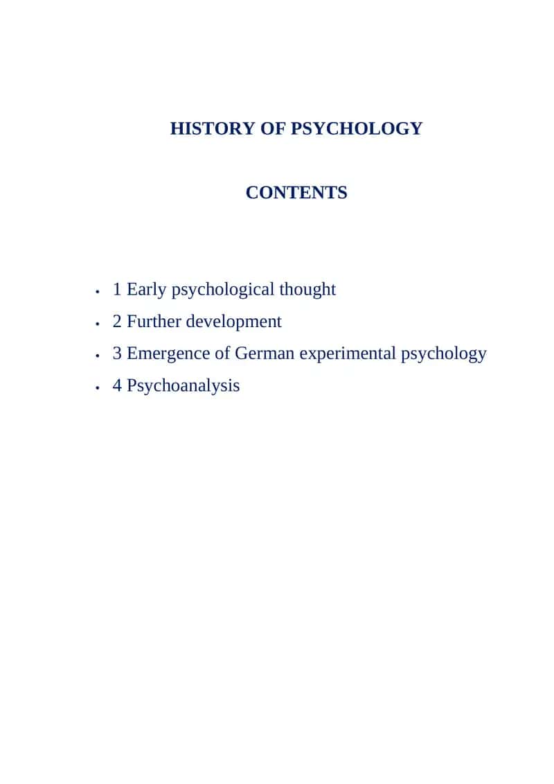 HISTORY OF PSYCHOLOGY