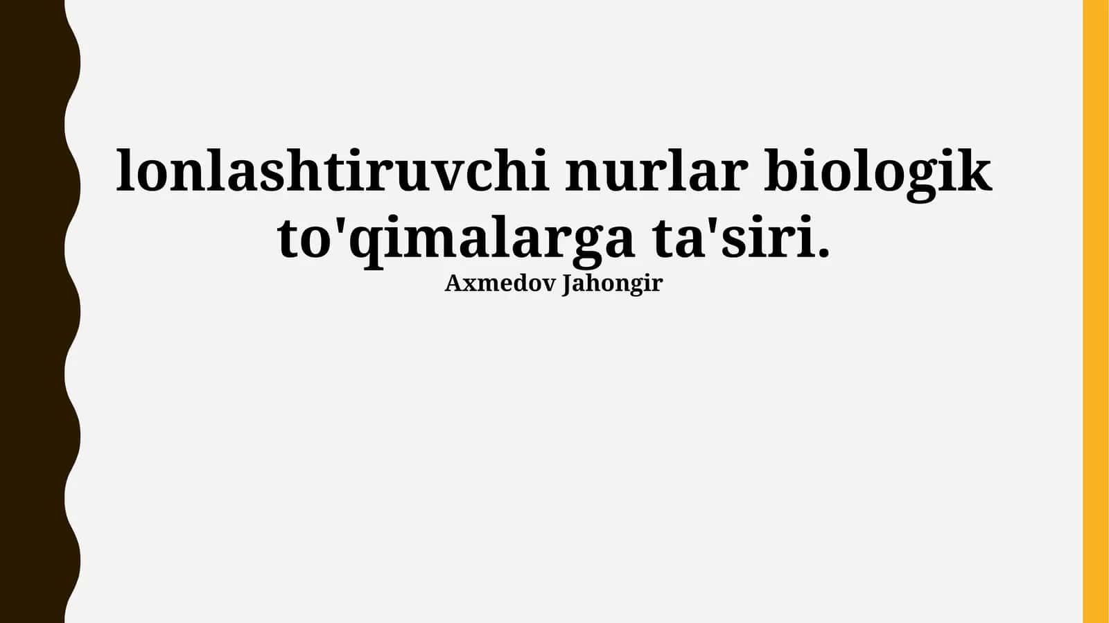 Ionlashtiruvchi nurlanishning biologik ta'siri mexanizmlari