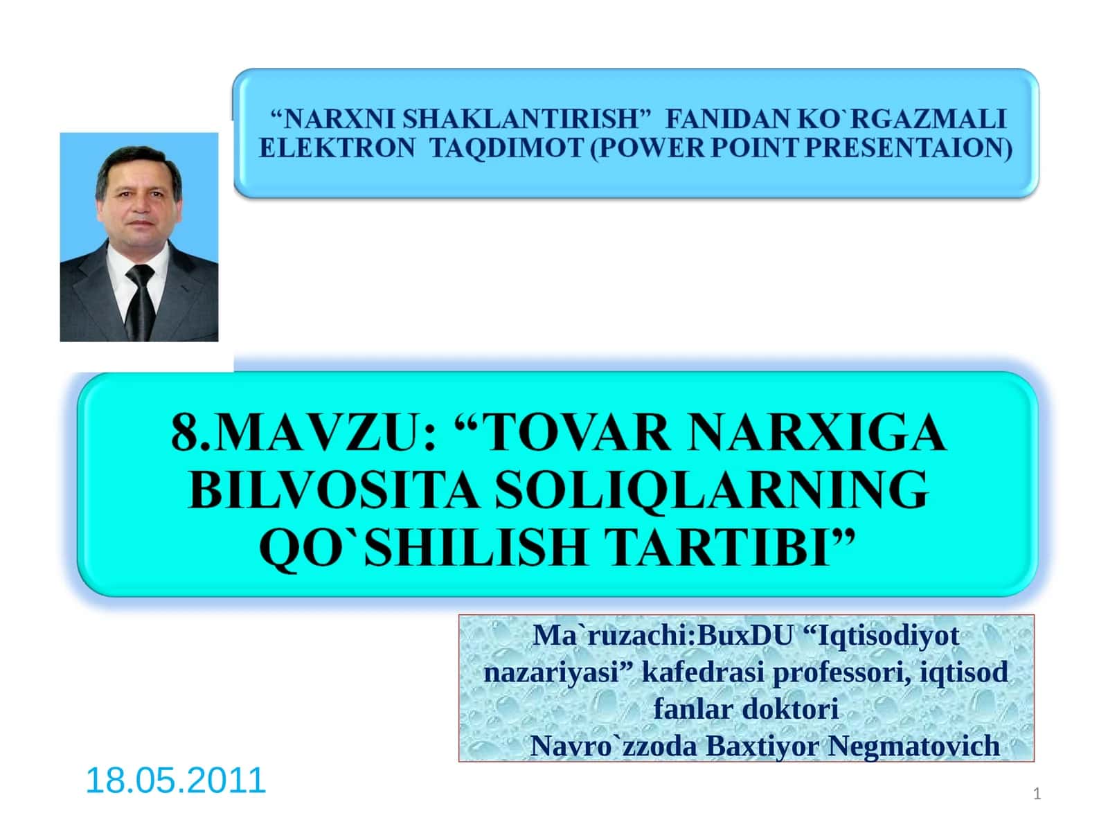 Bozor narxini shakllantirish tizimi