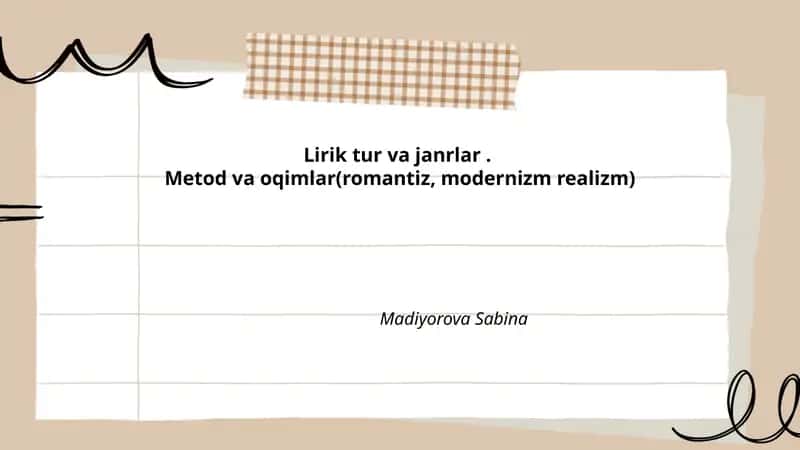 Lirik tur va janrlar