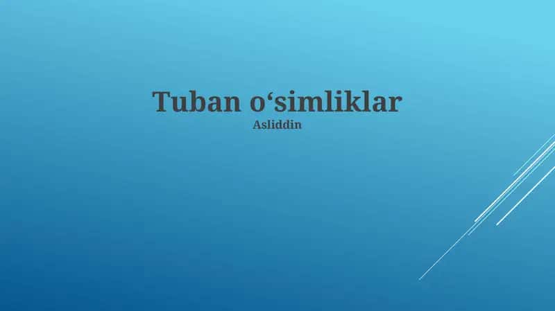 Tuban oʻsimliklar