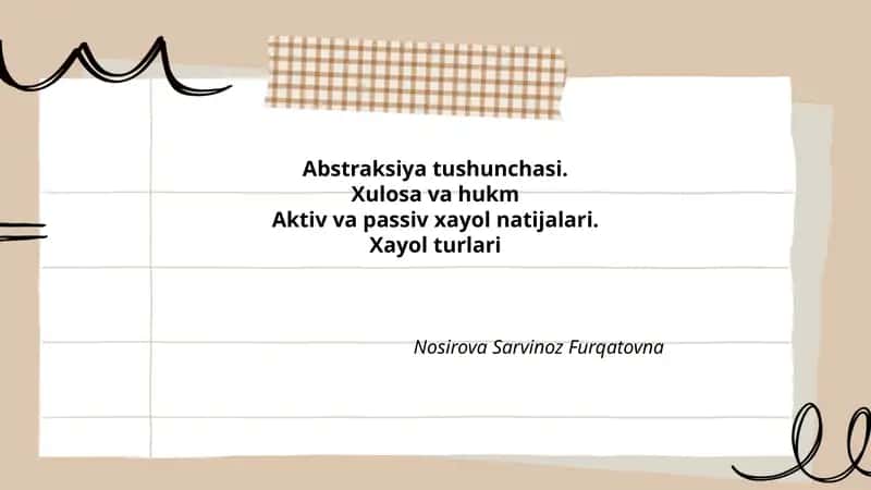 Abstraksiya tushunchasi