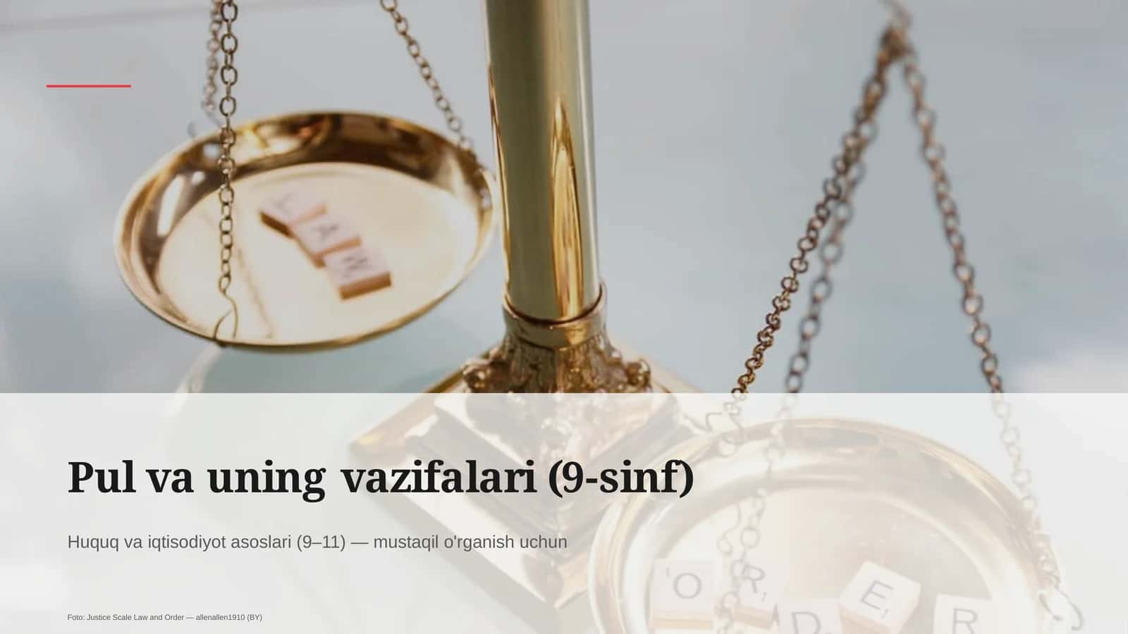 Pul va uning vazifalari (9-sinf)
