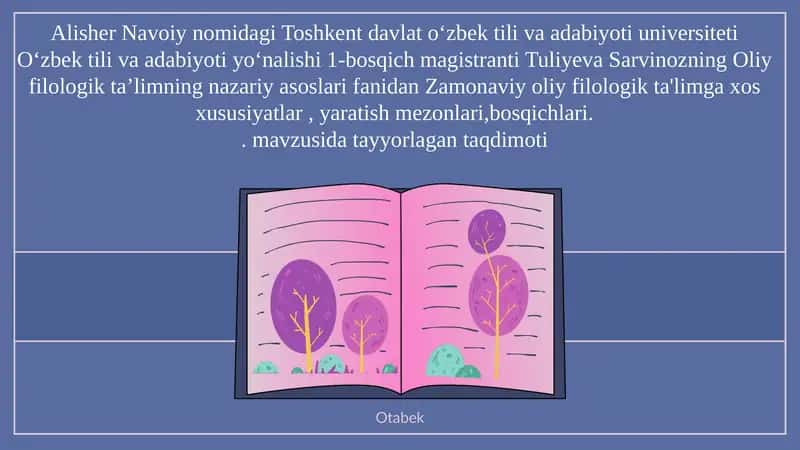 Oliy Filologik Ta'limning Xususiyatlari