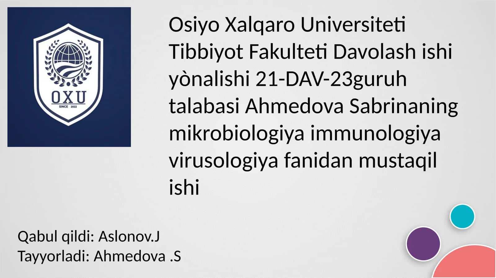 Leptospirozlar odamlar va hayvonlarga ta'sir qiladigan bakterial infektsiya. Alomatlari, laboratoriyadiagnostikasi va profylaktika haqida malumot