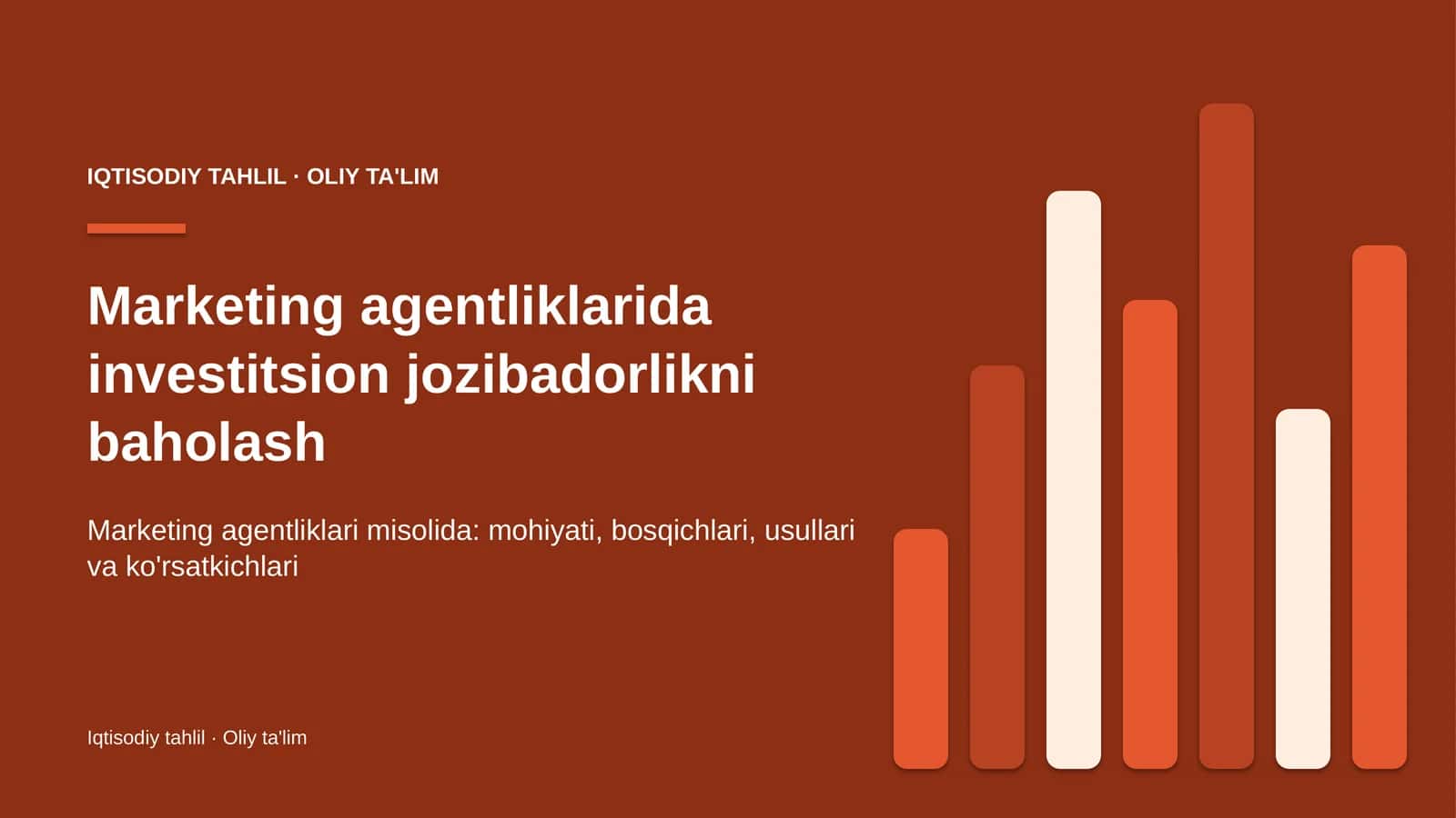 marketing agentliklarida investitsion jozibadorlikni baholash 5377