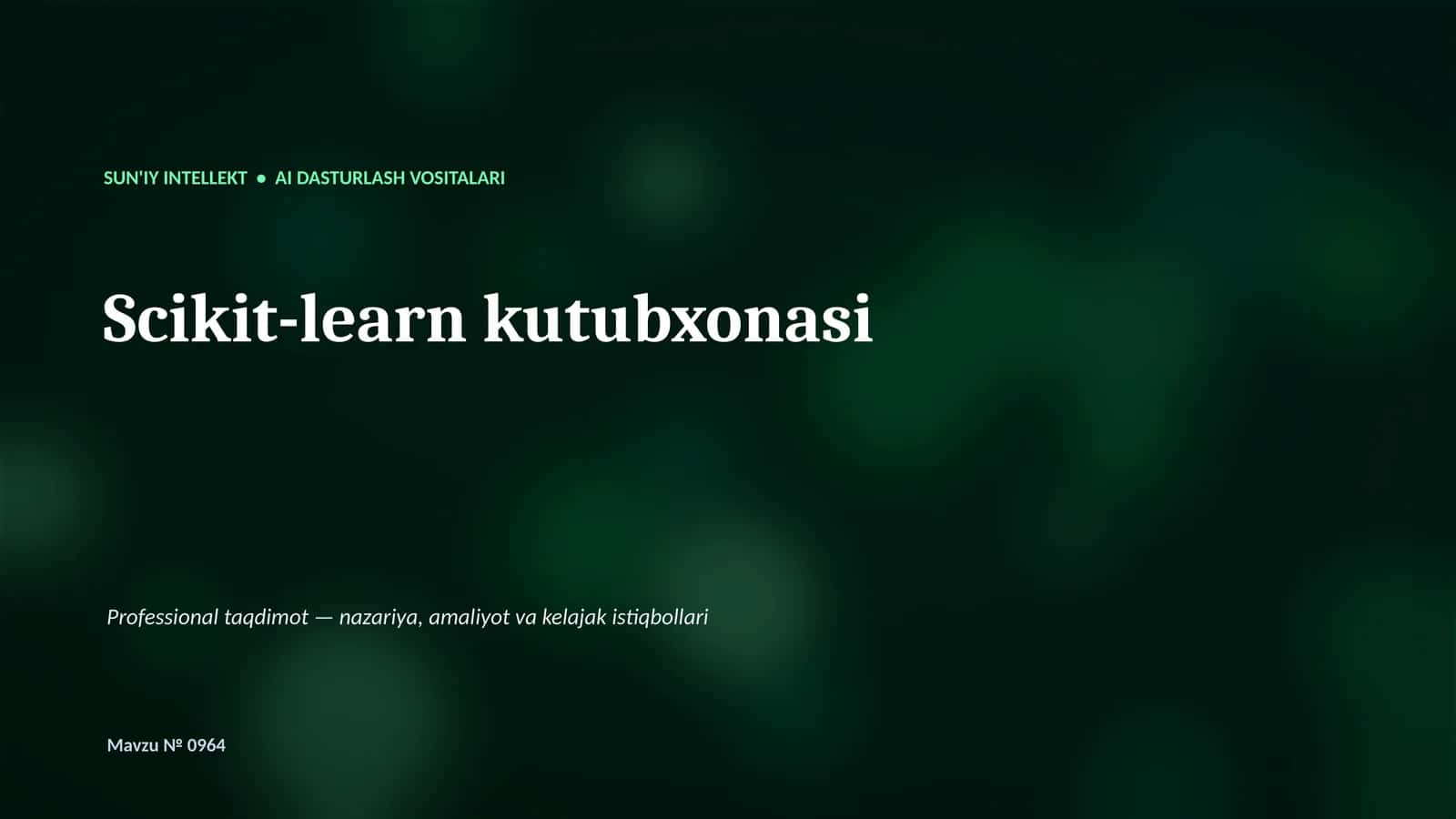 Scikit-learn kutubxonasi
