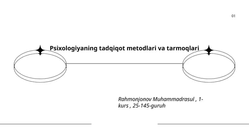 Psixologiyaning tadqiqot metodlari va tarmoqlari
