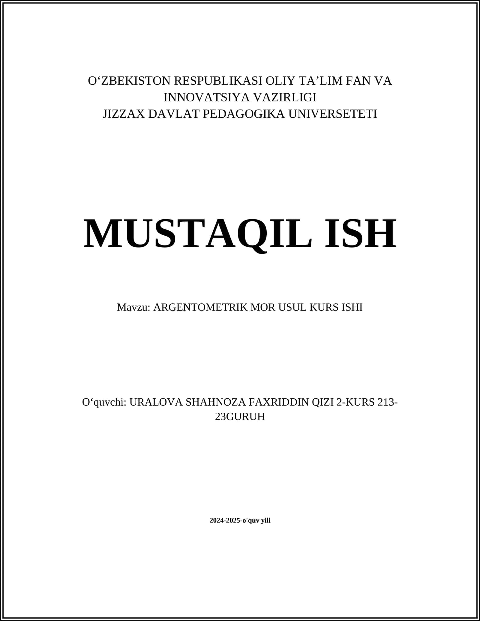 ARGENTOMETRIK MOR USUL