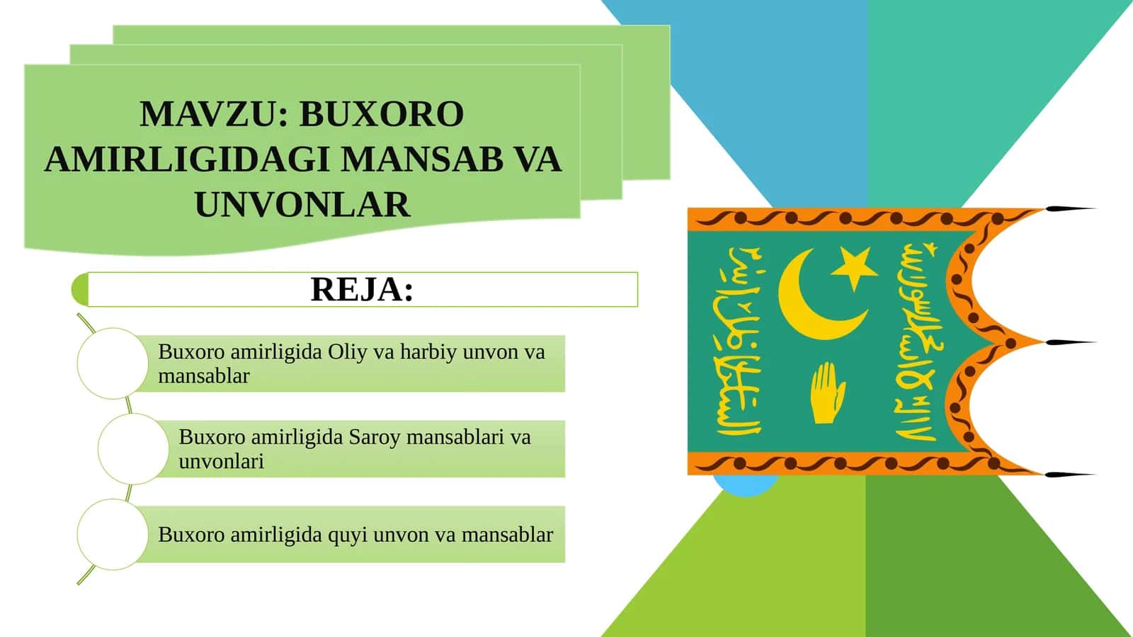 BUXORO AMIRLIGIDAGI MANSAB VA UNVONLAR