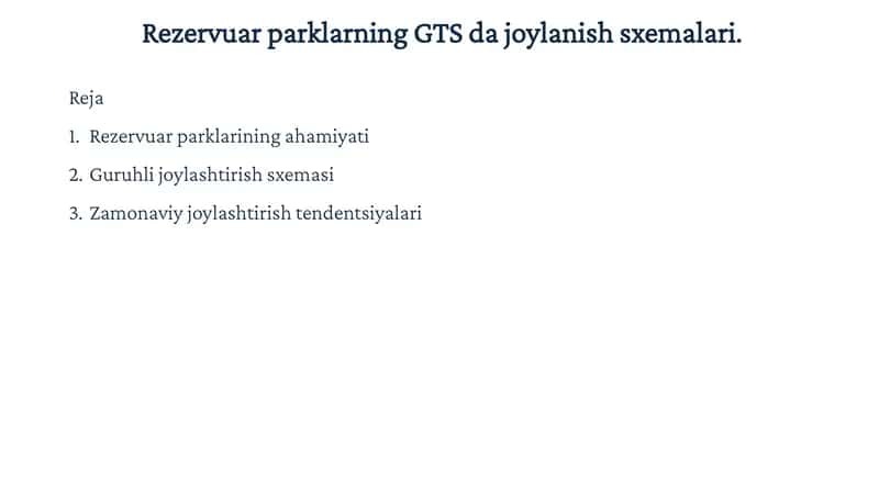 RezervuarparklariningGTS dajoylanish sxemalari