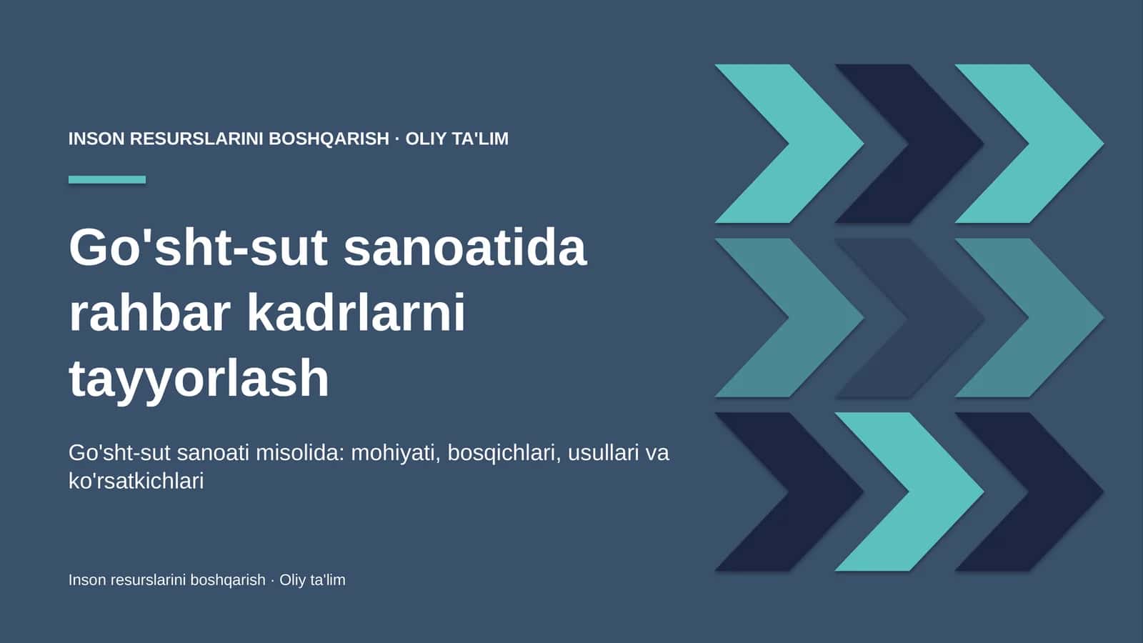 Go'sht-sut sanoatida rahbar kadrlarni tayyorlash
