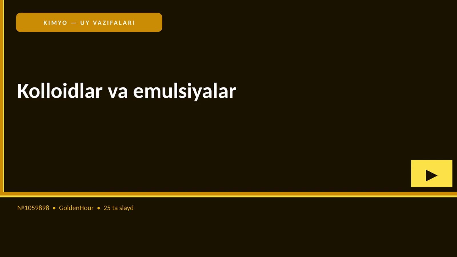 Kolloidlar va emulsiyalar