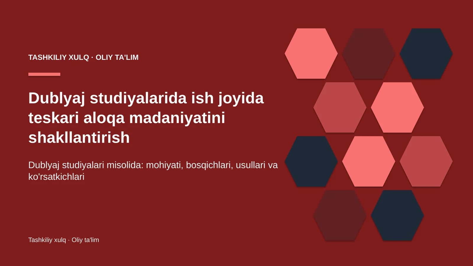Dublyaj studiyalarida ish joyida teskari aloqa madaniyatini shakllantirish