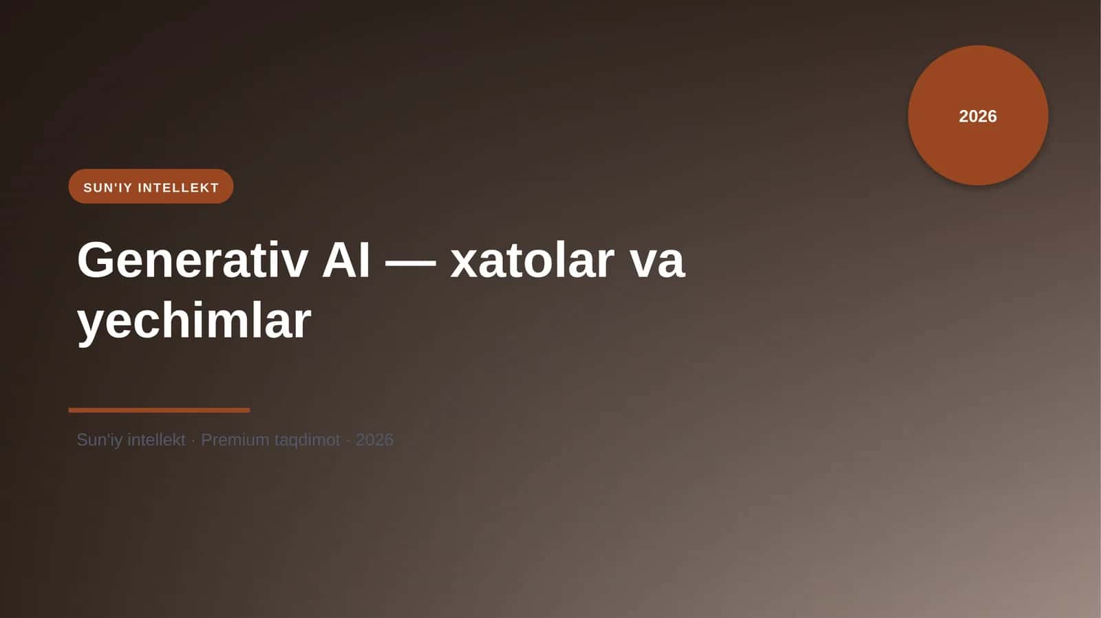 Generativ AI — xatolar va yechimlar