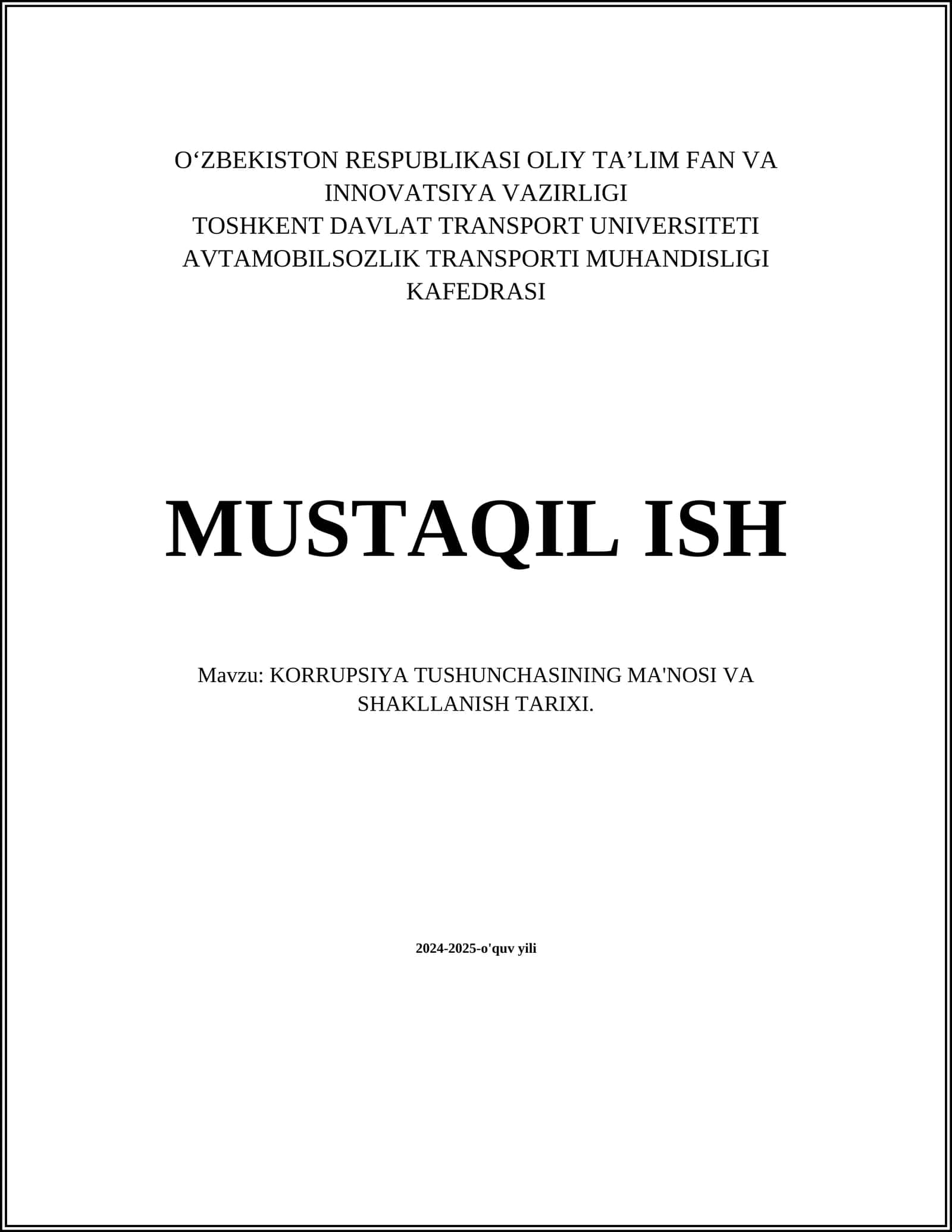 Korruptsiya Tushunchasining Ma'nosi Va Shakllanish Tarixi