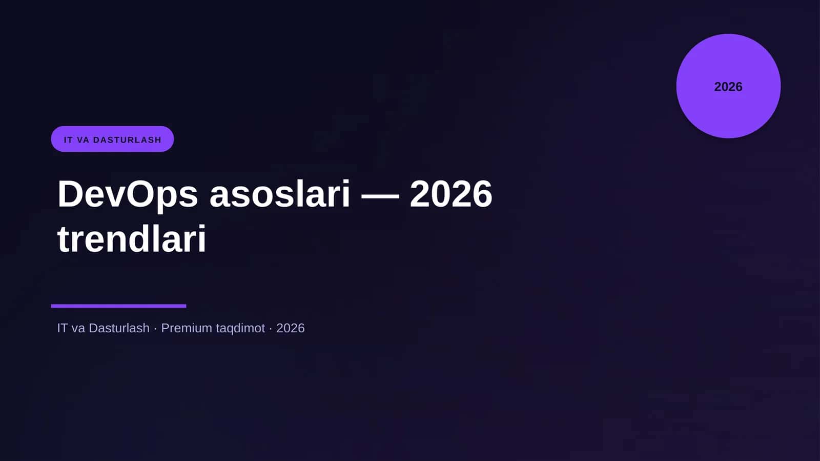 DevOps asoslari — 2026 trendlari