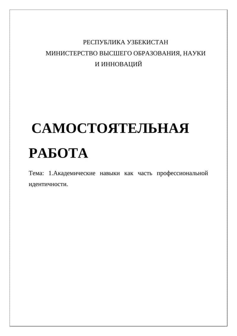 Академические навыки как часть профессиональной идентичности