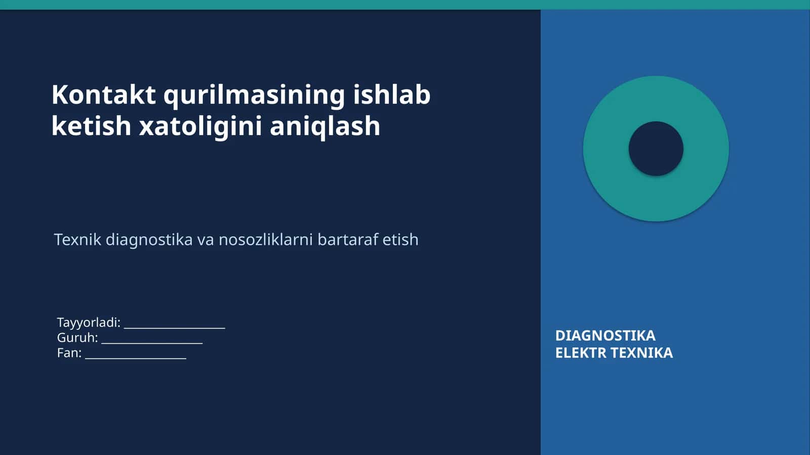 Kontakt qurilmasining ishlab ketish xatoligini aniqlash